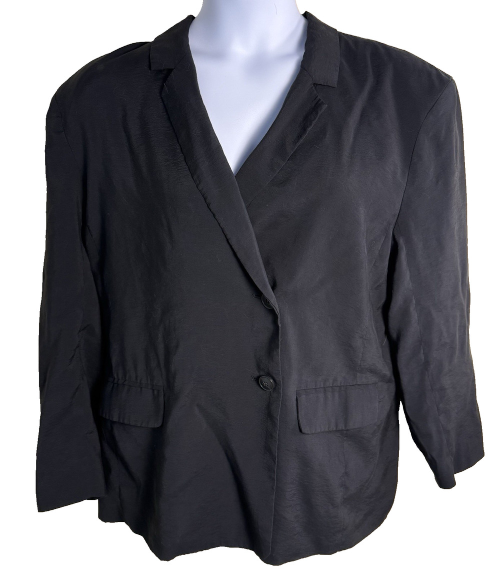 Madewell Relaxed Oversized Black Blazer Softdrape XL Capsule Minimalist